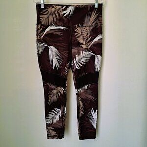 Xersion Women's Capri Leggings Print Palms/Mesh Size L